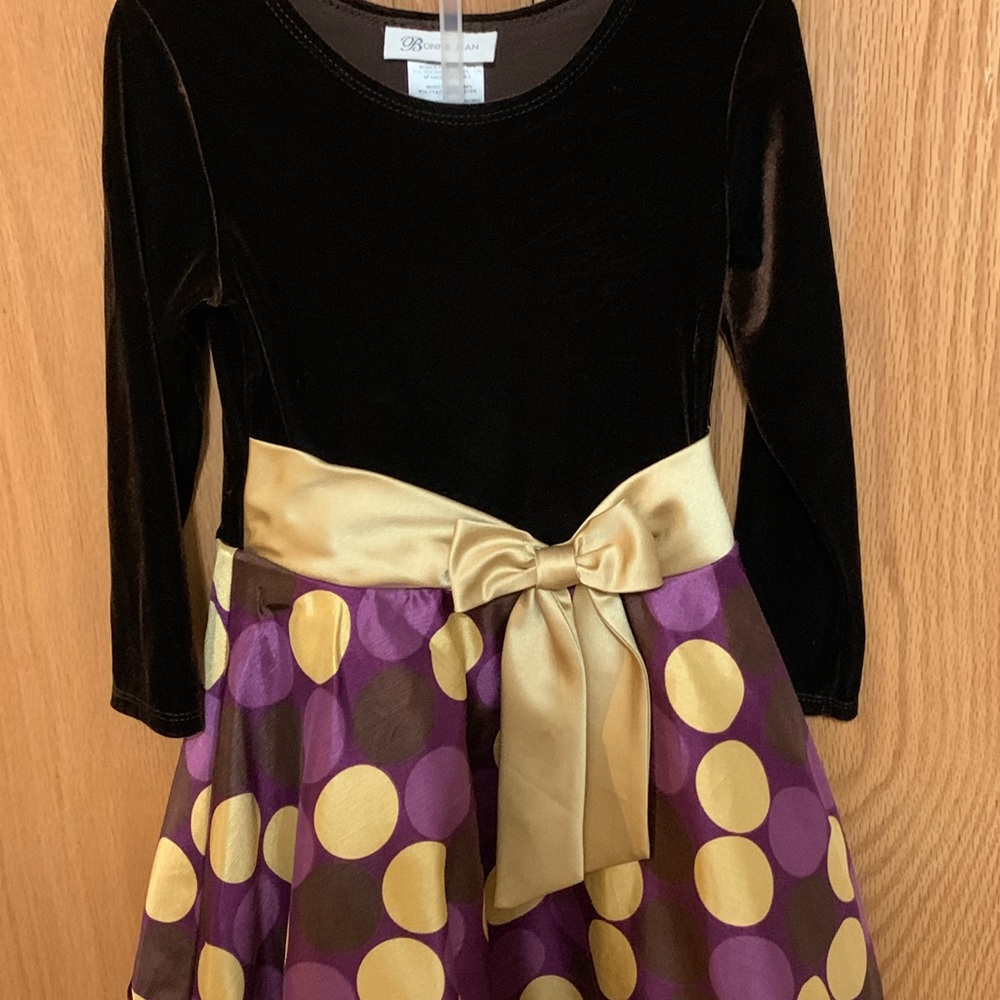 Bonnie Jean brown, purple, and gold dress Size 4